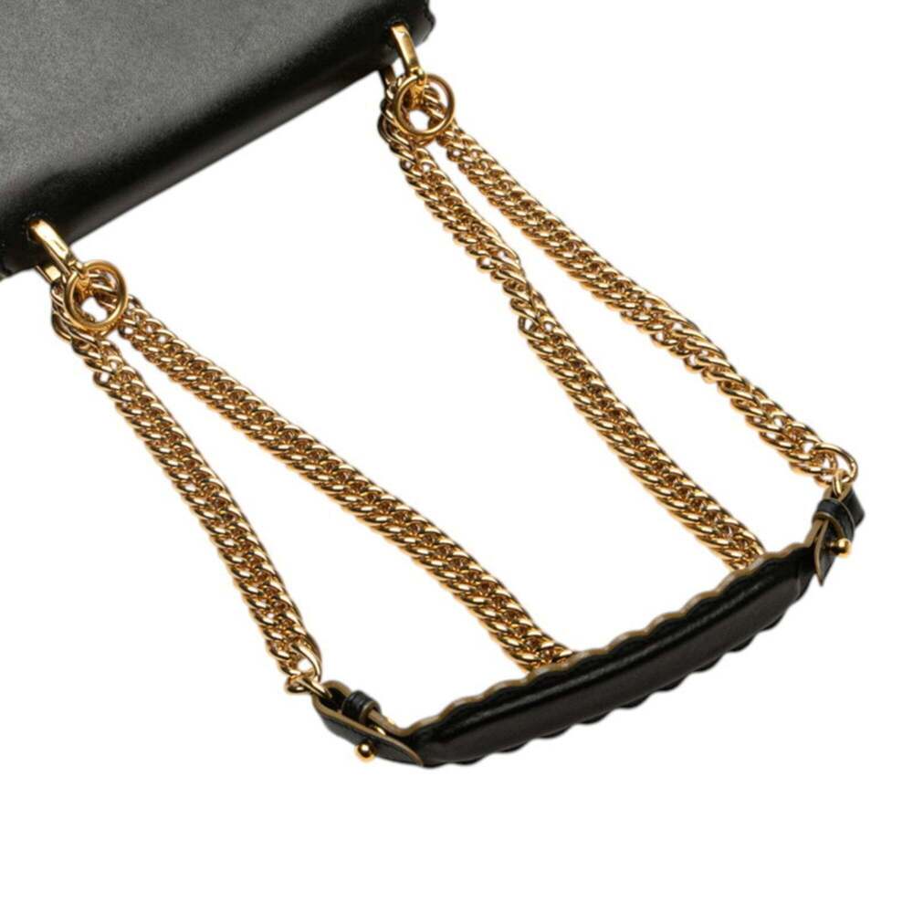 FENDI Black Leather Shoulder Bag - Picture 6 of 9